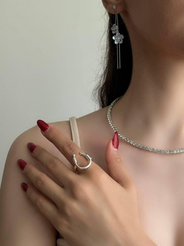 Minimal Silver-Plated Girls' Ring