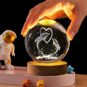 گوی شب خواب کریستالی طرح دلفین عاشق