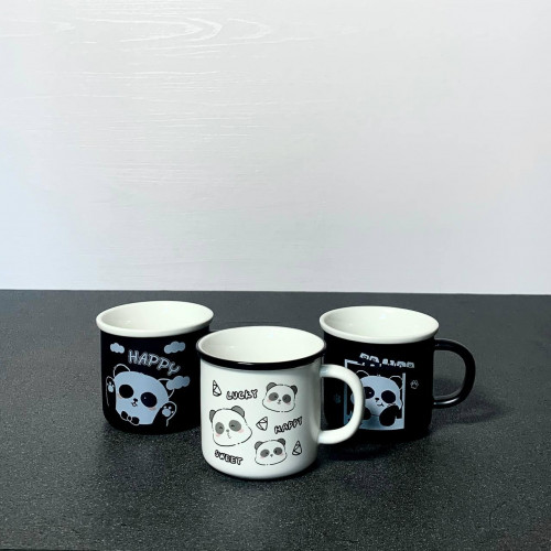 panda mug black & white