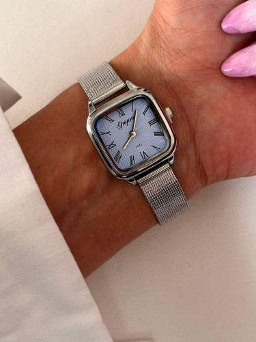 Women’s Square Mesh Strap Stainless Steel Watch