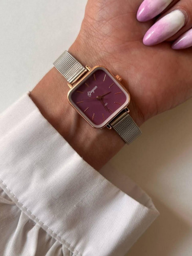 Women’s Square Mesh Strap Stainless Steel Watch