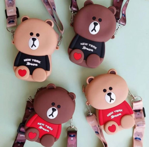 Teddy Bear Design Mini Shoulder Bag / Crossbody Pouch