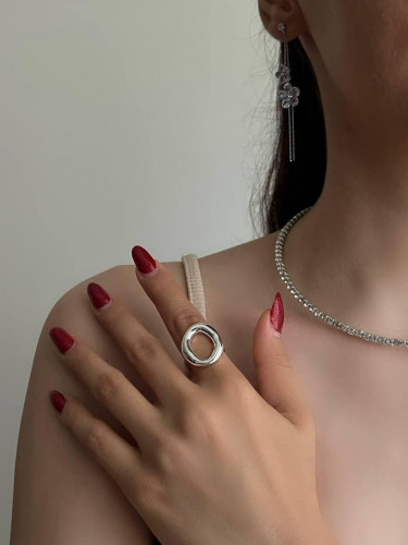 Minimal Silver-Plated Girls' Ring