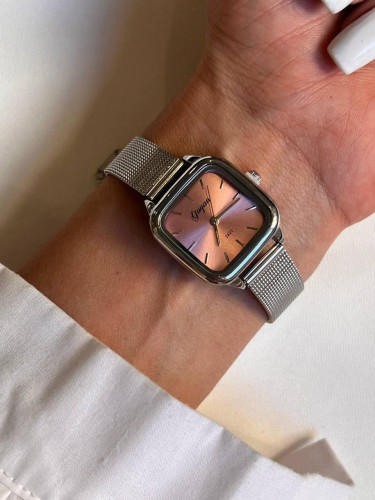 Women’s Square Mesh Strap Stainless Steel Watch