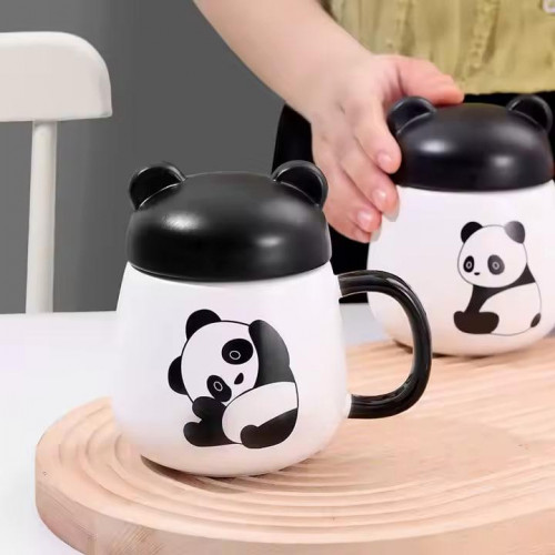 Panda mug with lid