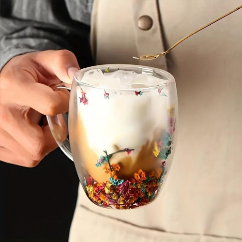 Double-Layered Floral Pyrex Mug