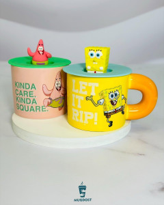 ماگ درب سیلیکونی طرح فانتزی باب اسفنجی و پاتریک