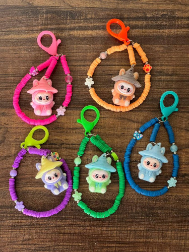 Lebobo Velvet Charm with Fimo Beaded Strap