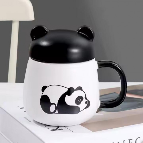 Panda mug with lid