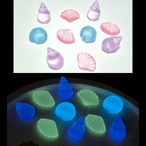 Glow in the Dark Resin Seashell Decoration – Cute Shell Cabochons