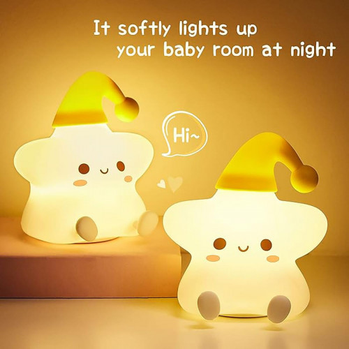 Star design silicone night light with RGB color changing capability