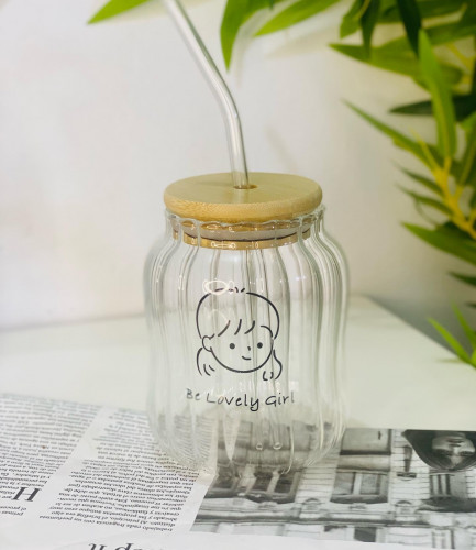 Smoothie Tumbler with Straw and Bamboo Lid
