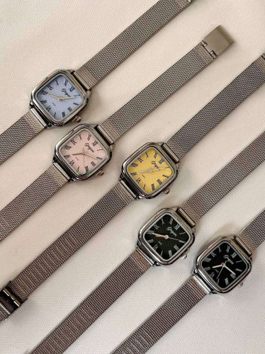 Women’s Square Mesh Strap Stainless Steel Watch