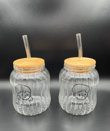 Smoothie Tumbler with Straw and Bamboo Lid