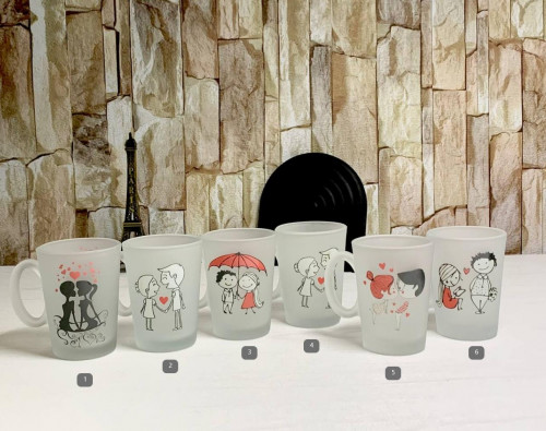 Romantic design glass mug