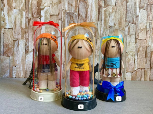 Valentine's Day gift: Russian girl doll in a glass box