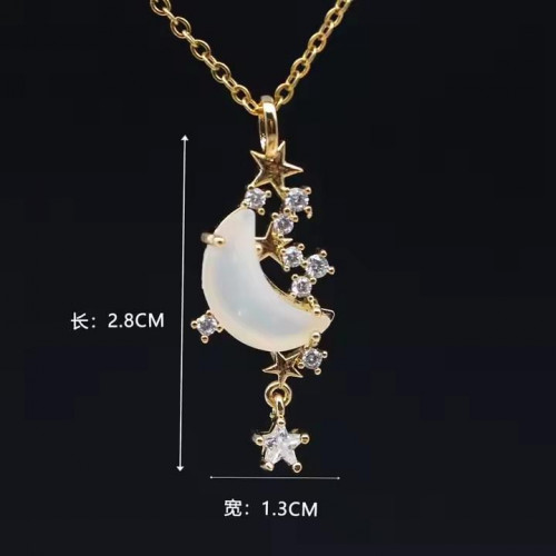Pink moon girl necklace