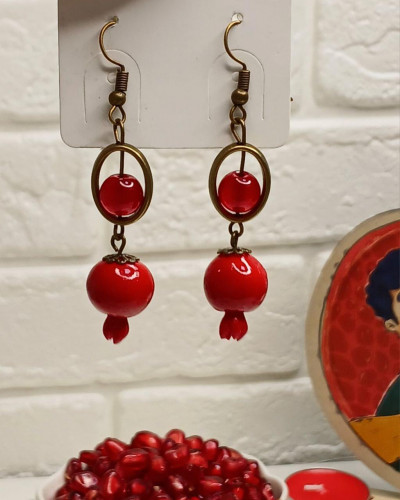 Yaldai pomegranate design earrings