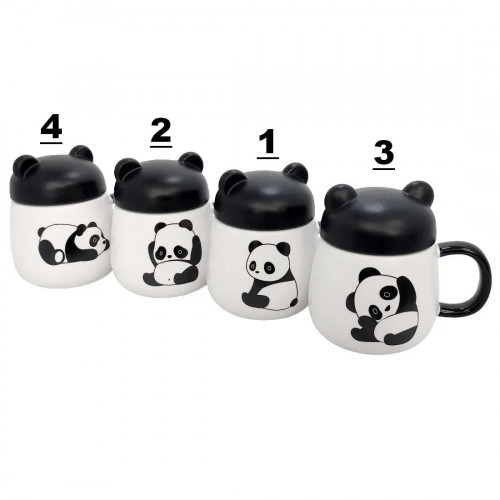 Panda mug with lid