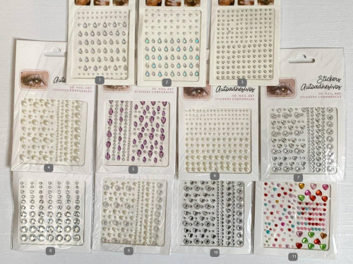 Adhesive makeup jewel