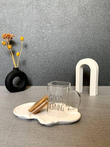 Good Morning Mug with Small Wooden Lid