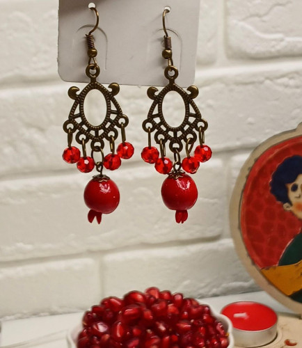 Yaldai pomegranate design earrings