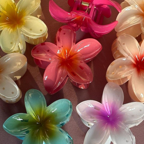Plumeria flower design girls' hair clips