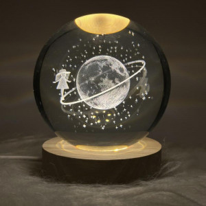 گوی شب خواب کریستالی طرح دختر و ماه