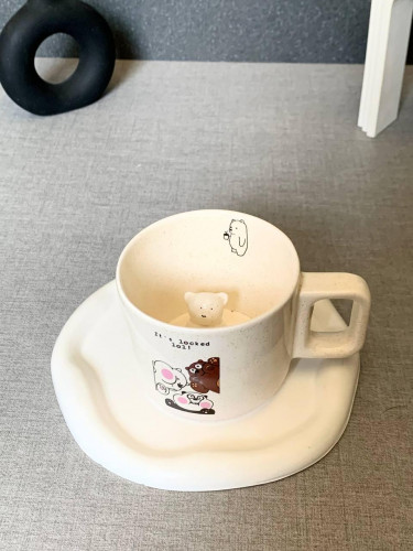 Honey Bear Ceramic Mug Cafe Style