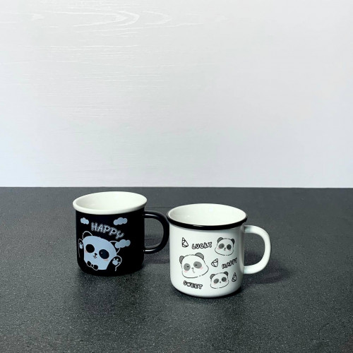 panda mug black & white