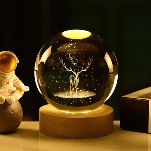 گوی شب خواب کریستالی طرح گوزن