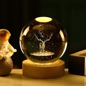 گوی شب خواب کریستالی طرح گوزن