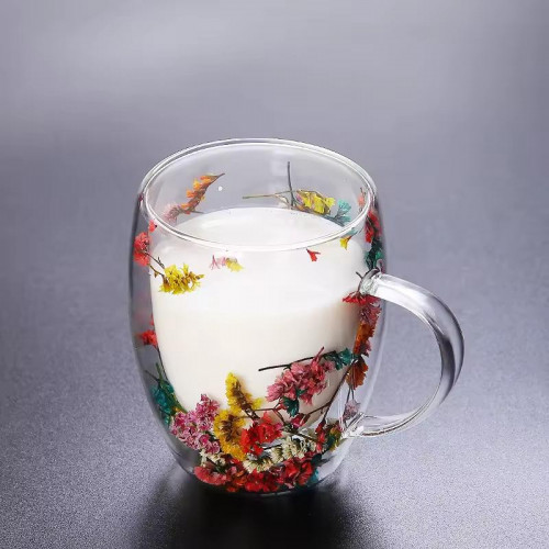 Double-Layered Floral Pyrex Mug