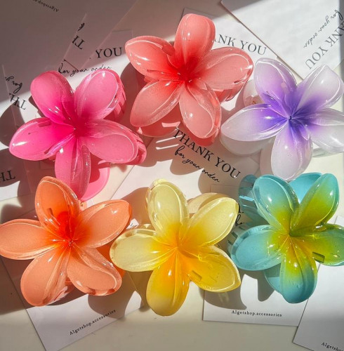 Plumeria flower design girls' hair clips