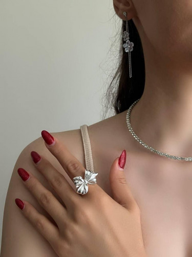 Minimal Silver-Plated Girls' Ring