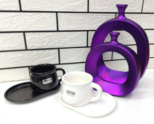 Emperland Ceramic Cup Set with Tray - A Stylish and Modern Choice