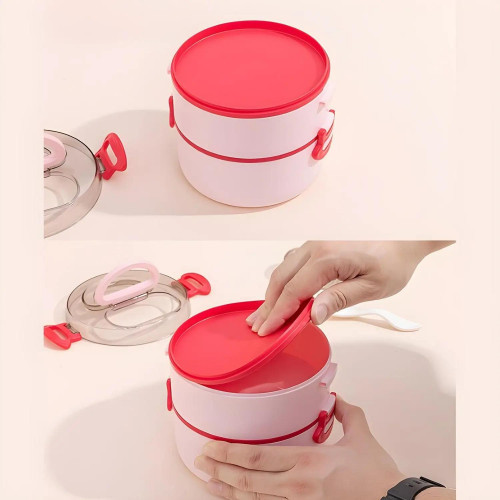 Round Two-Tier Lunch Box / Food Container