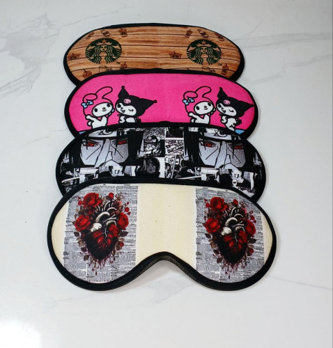 Fancy velvet blindfold with cartoon designs