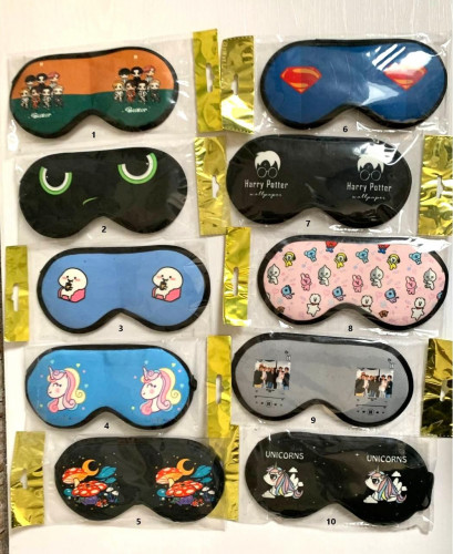 Fancy velvet blindfold with cartoon designs