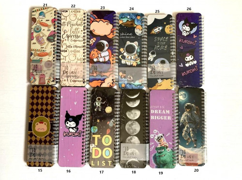 Fancy wooden cover two-page list notebook