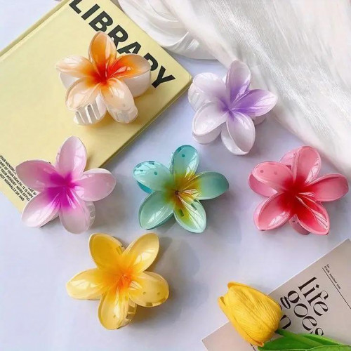 Plumeria flower design girls' hair clips