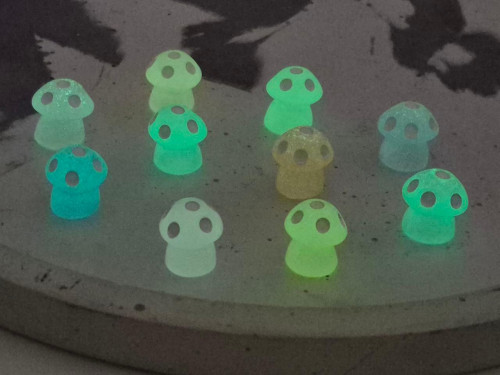 Decorative firefly colored mushroom figure