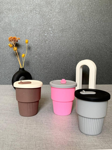 Silicone Tumbler with Straw 200ml Modern Design
