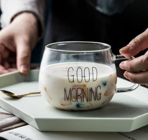لیوان پیرکسی طرح Good Morning