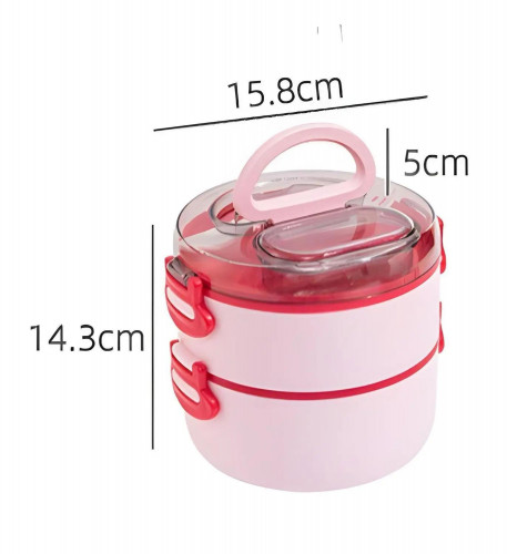 Round Two-Tier Lunch Box / Food Container